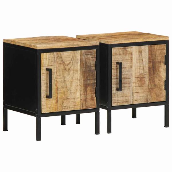 ARDEBO.de - Nachttische 2 pcs Braun und Schwarz Standard