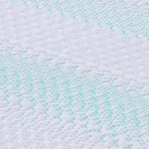 Matratzenauflage Weiß und Grün 200 x 200 cm Jacquard Stoff