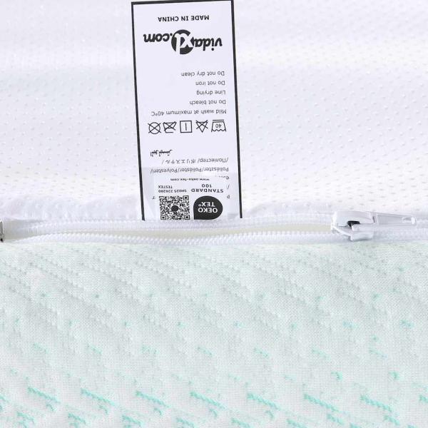 Matratzenauflage Weiß und Grün 160 x 200 cm Jacquard Stoff