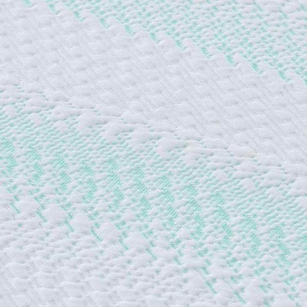 Matratzenauflage Weiß und Grün 180 x 200 cm Jacquard Stoff