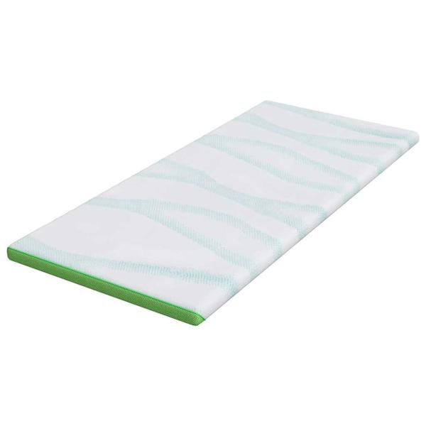 Matratzenauflage Weiß und Grün 90 x 190 cm Jacquard Stoff