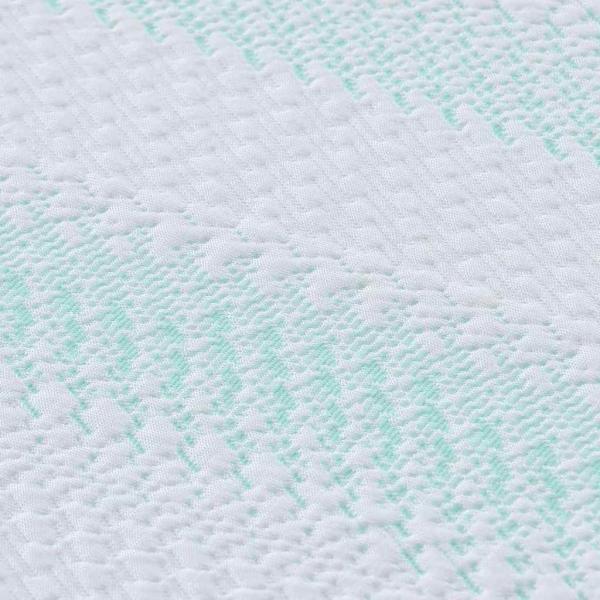 Matratzenauflage Weiß und Grün 200 x 200 cm Jacquard Stoff