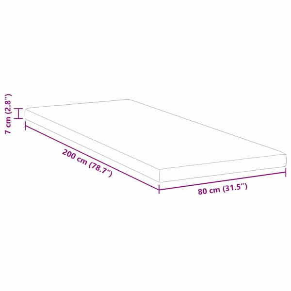 Matratzentopper aus Memory-Schaum 80 x 200 cm Thick Weich Weiß