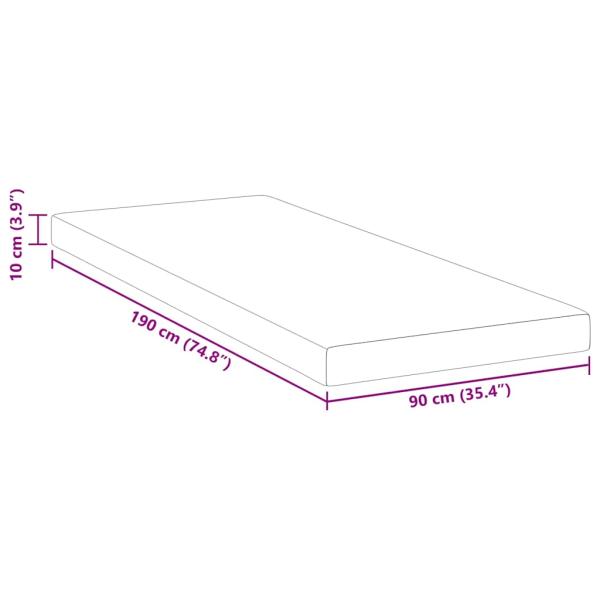 Matratzentopper aus Memory-Schaum 90 x 190 cm Thick Weich Weiß