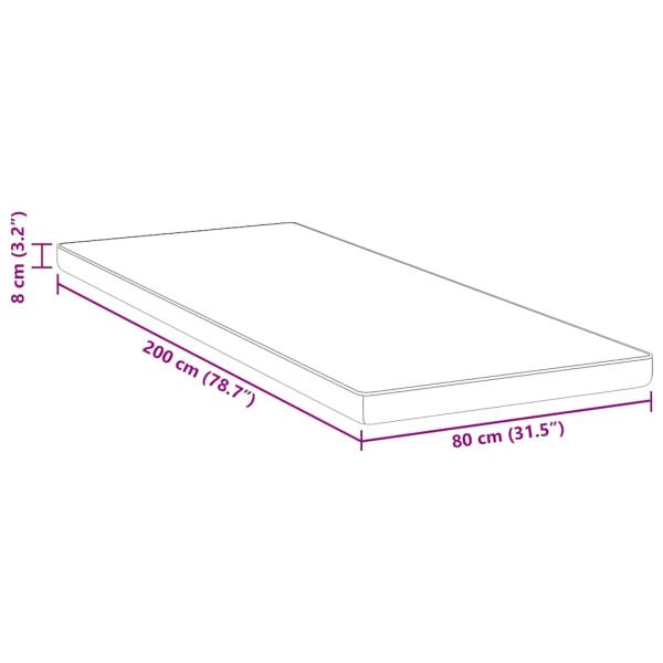 Matratzenauflage Weiß 80 x 200 cm Jacquard-Stoff