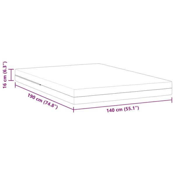 Matratzen Weiß 140 x 190 cm 100% Polyester Jacquardstoff