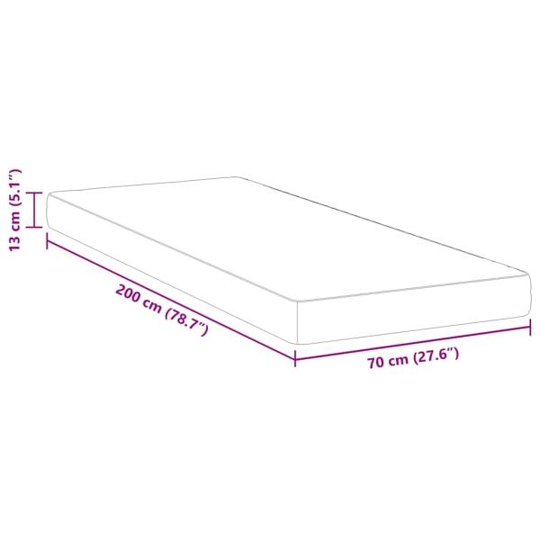 Matratze Weiß 70 x 200 cm Jacquard-Stoff