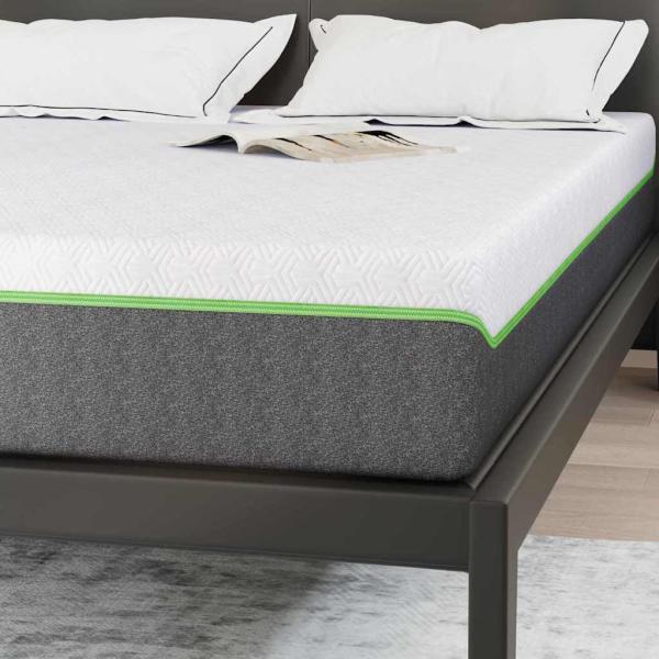 Matratze Weiß und Grau 140 x 200 cm Jacquard-Stoff