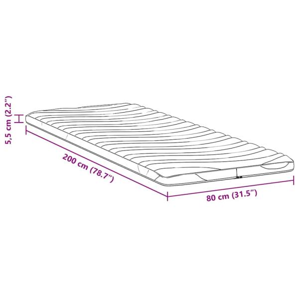 Matratzenauflage Weiß 80 x 200 cm Strickstoff