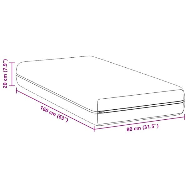 Matratzen Weiß 80 x 160 cm 100% Polyester-Gewebe