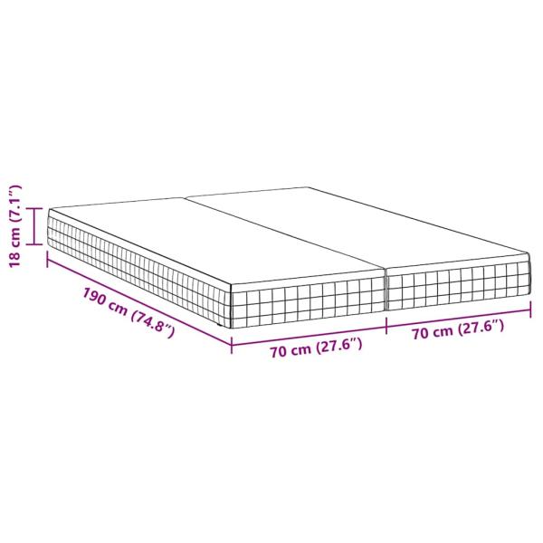 Matratzen 2 pcs Weiß, Grau 70 x 190 cm Strickstoff