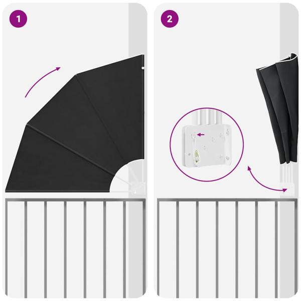 Balkon Sichtschutz Anthrazit 115 x 115 cm Stoff