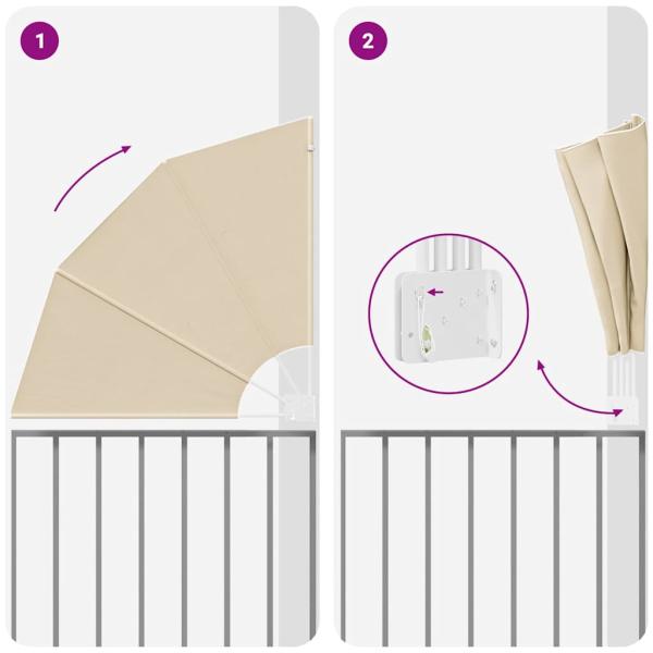 Balkon Sichtschutz Beige 115 x 115 cm Stoff