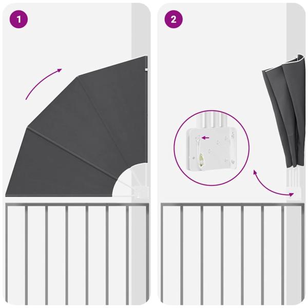 Balkon Sichtschutz Schwarz 115 x 115 cm Stoff