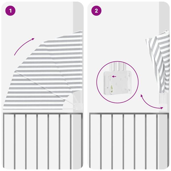 Balkon Sichtschutz Anthrazit und Weiß 115 x 115 cm Stoff