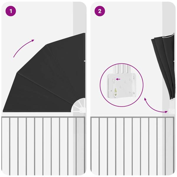 Balkon Sichtschutz Anthrazit 160 x 160 cm Stoff