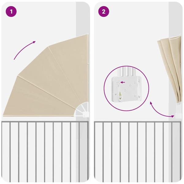 Balkon Sichtschutz Beige 160 x 160 cm Stoff