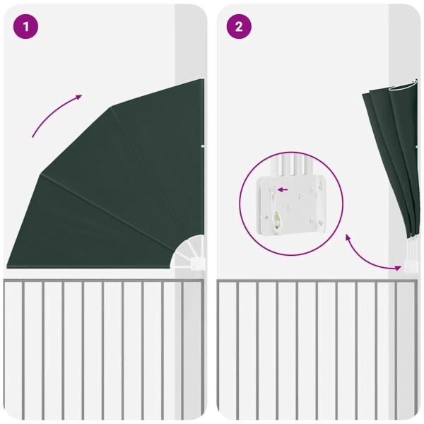 Balkon Sichtschutz Dunkelgrün 160 x 160 cm Stoff