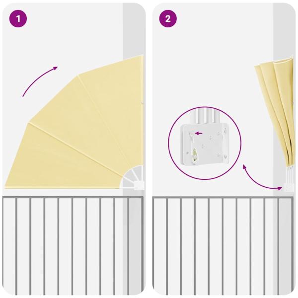 Balkon Sichtschutz Sandfarbe 160 x 160 cm Stoff