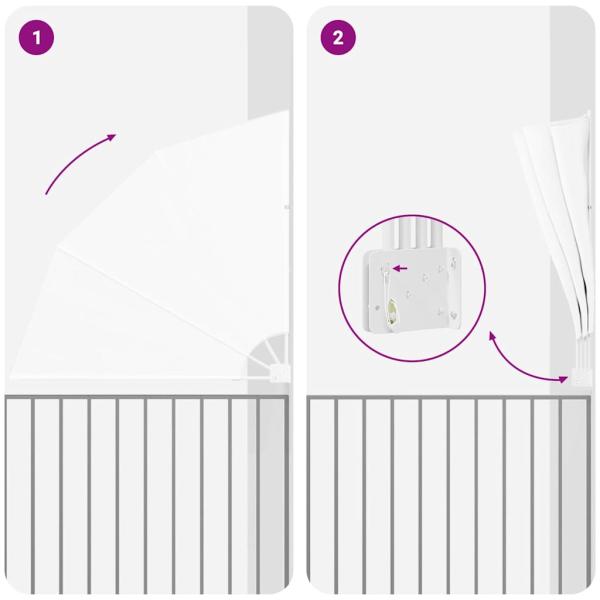 Balkon Sichtschutz Weiß 160 x 160 cm Stoff
