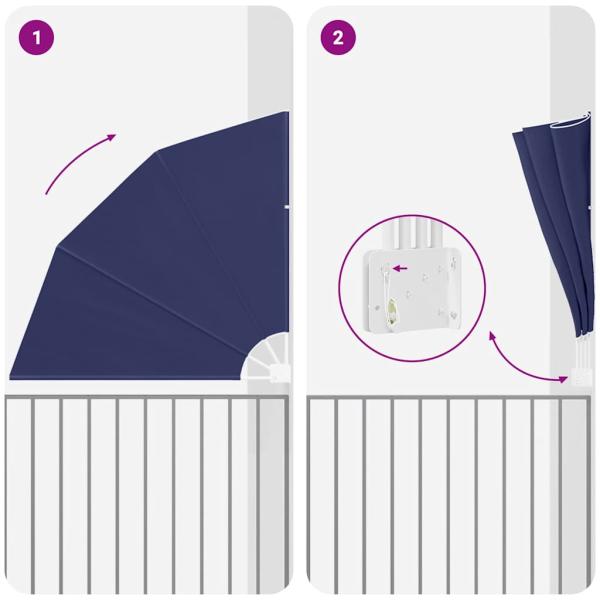 Balkon Sichtschutz Marineblau 140 x 140 cm Stoff