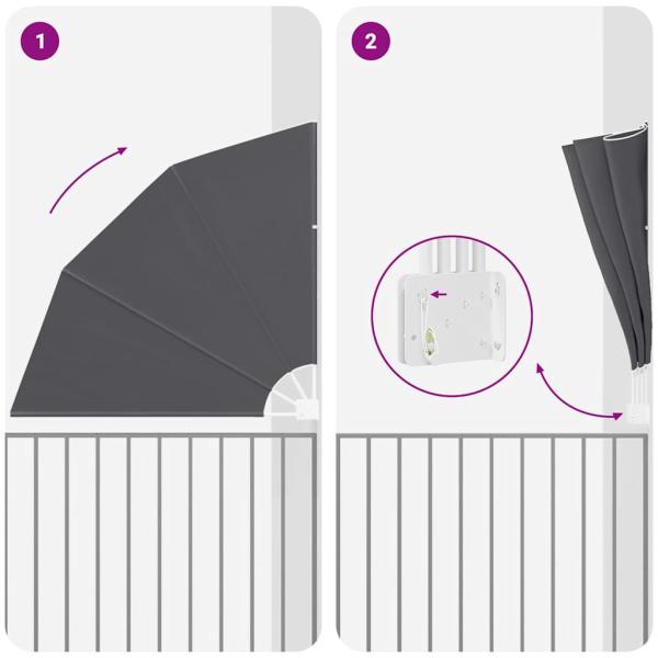 Balkon Sichtschutz Schwarz 140 x 140 cm Stoff