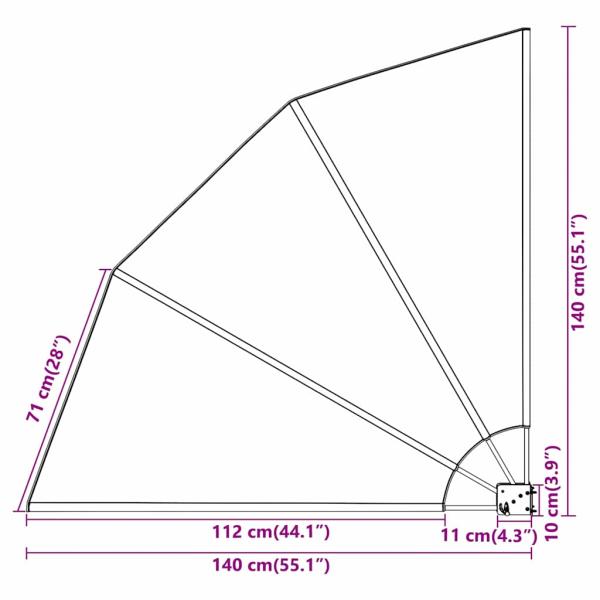 Balkon Sichtschutz Taupe 140 x 140 cm Stoff