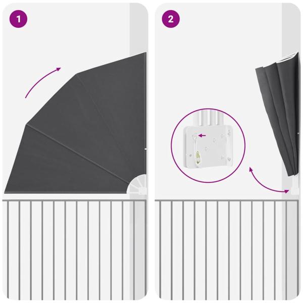 Balkon Sichtschutz Schwarz 210 x 210 cm Stoff