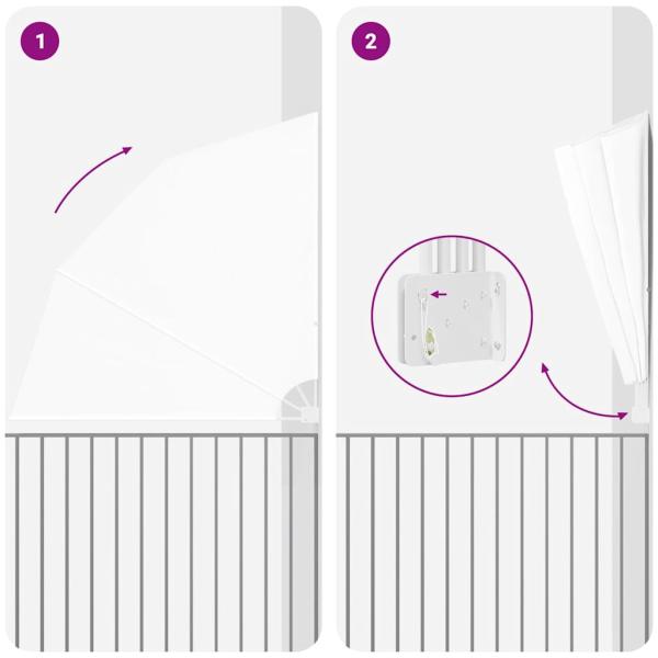 Balkon Sichtschutz Weiß 210 x 210 cm Stoff