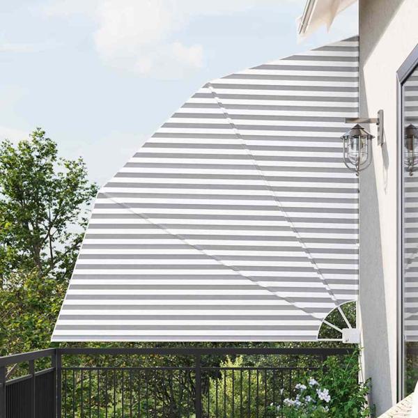 ARDEBO.de - Balkon Sichtschutz Anthrazit und Weiß 210 x 210 cm Stoff