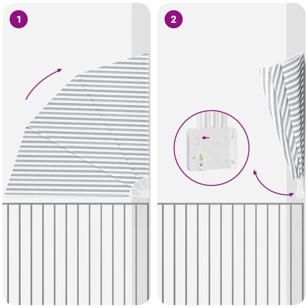 Balkon Sichtschutz Anthrazit und Weiß 210 x 210 cm Stoff