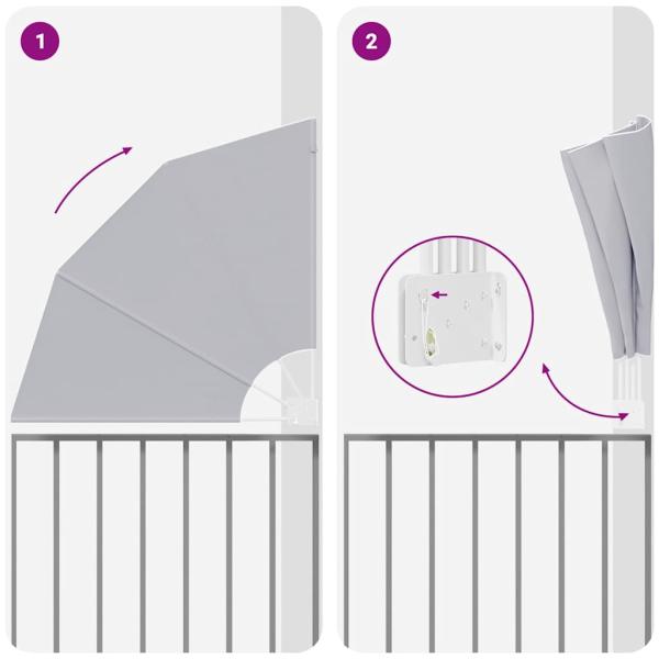 Balkon Sichtschutz Grau 115 x 115 cm Stoff