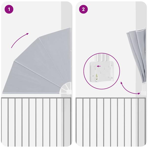Balkon Sichtschutz Grau 160 x 160 cm Stoff