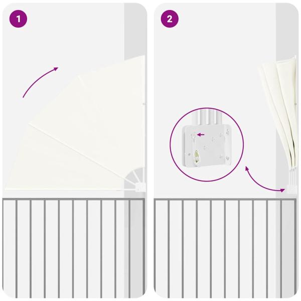 Balkon Sichtschutz Creme 160 x 160 cm Stoff