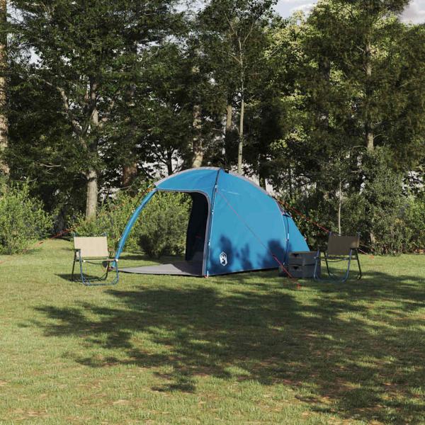 ARDEBO.de - Zelt mit Dach mit Luftentlüftung Blau Mittel Polyester und Fiberglas