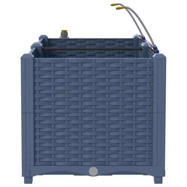 Gartenblumentopf Geflecht mit Speicher Grau 40 x 40 x 126cm Plastik