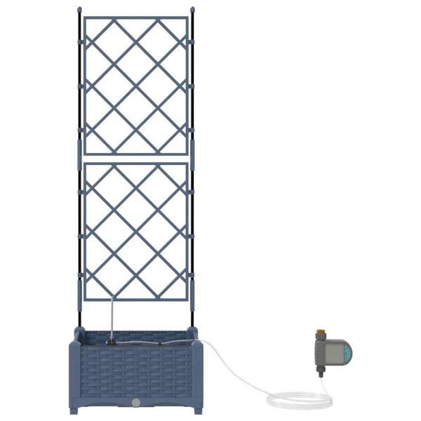 Gartenblumentopf Lattice mit Speicher Grau 40 x 40 x 126cm Plastik