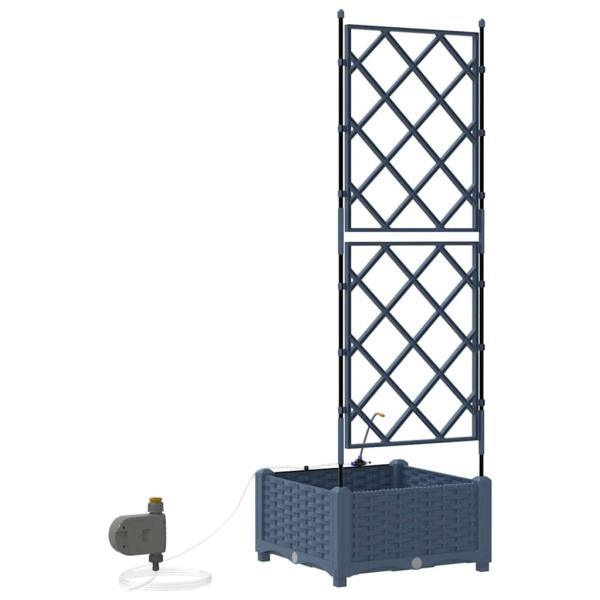 Gartenblumentopf Lattice mit Speicher Grau 40 x 40 x 126cm Plastik
