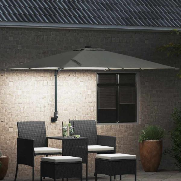 Gartenparasol Sandfarbe 248.5 x 247.5 x 160 cm Stoff
