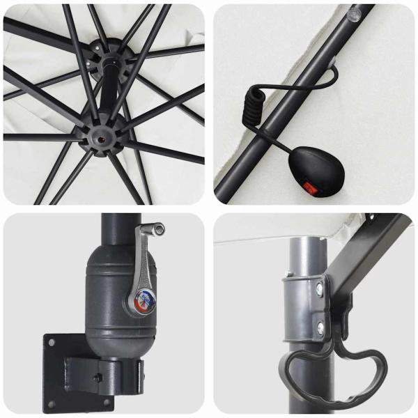 Gartenparasol Sandfarbe 248.5 x 247.5 x 160 cm Stoff