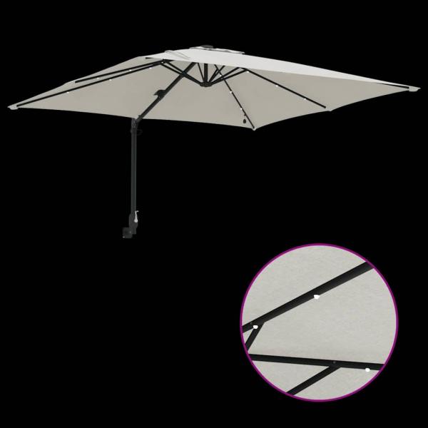 Gartenparasol Sandfarbe 248.5 x 247.5 x 160 cm Stoff