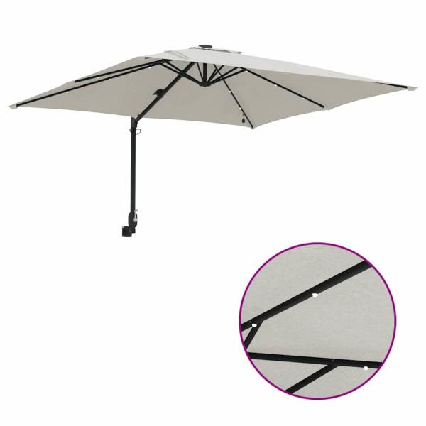 Gartenparasol Sandfarbe 248.5 x 247.5 x 160 cm Stoff