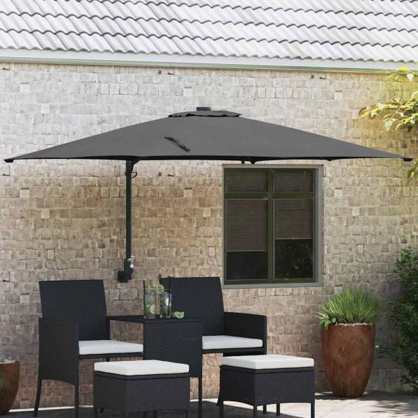 ARDEBO.de - Gartenparasol Anthrazit 248.5 x 247.5 x 160 cm Stoff