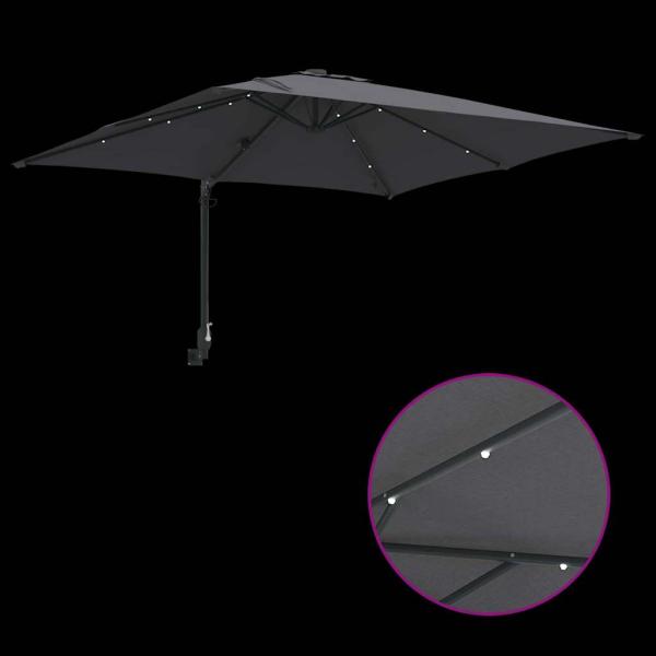 Gartenparasol Anthrazit 248.5 x 247.5 x 160 cm Stoff