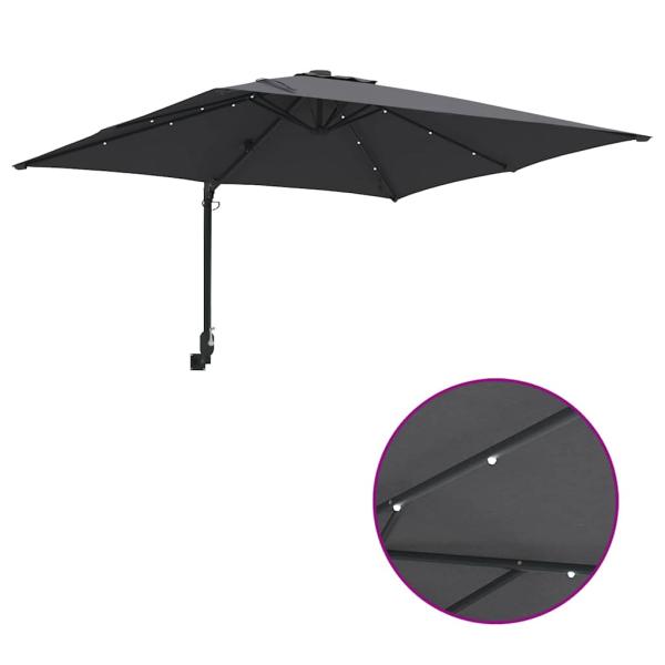Gartenparasol Anthrazit 248.5 x 247.5 x 160 cm Stoff