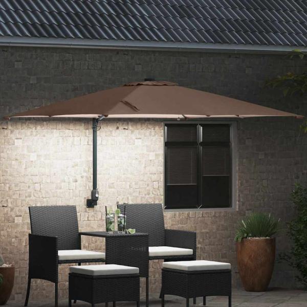 Gartenparasol Taupe 248.5 x 247.5 x 160 cm Stoff
