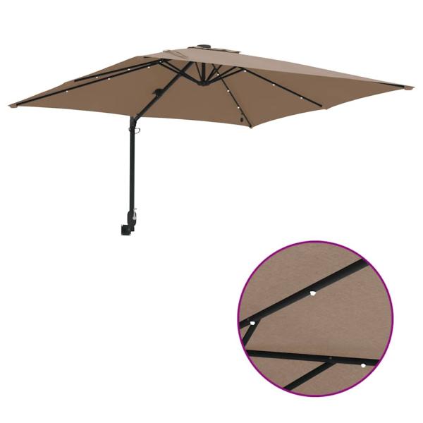 Gartenparasol Taupe 248.5 x 247.5 x 160 cm Stoff