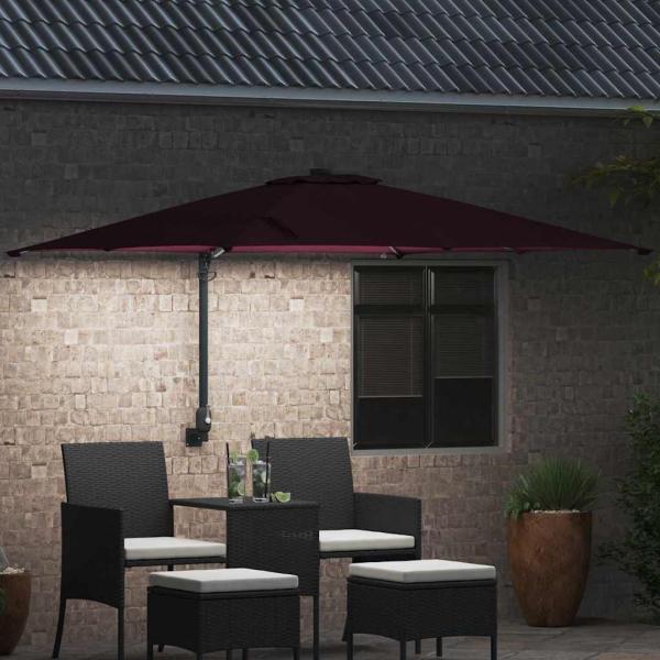 Gartenparasol Bordeauxrot 248.5 x 247.5 x 160 cm Stoff