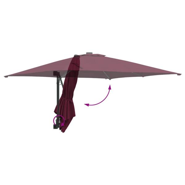 Gartenparasol Bordeauxrot 248.5 x 247.5 x 160 cm Stoff