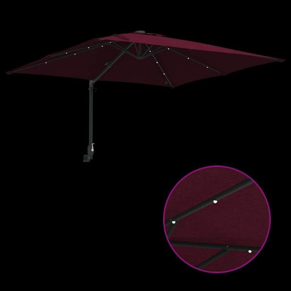 Gartenparasol Bordeauxrot 248.5 x 247.5 x 160 cm Stoff